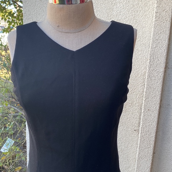 ANTONIO MELANI leather blended stunning dress w/genuine leather blend at bottom - Picture 3 of 11